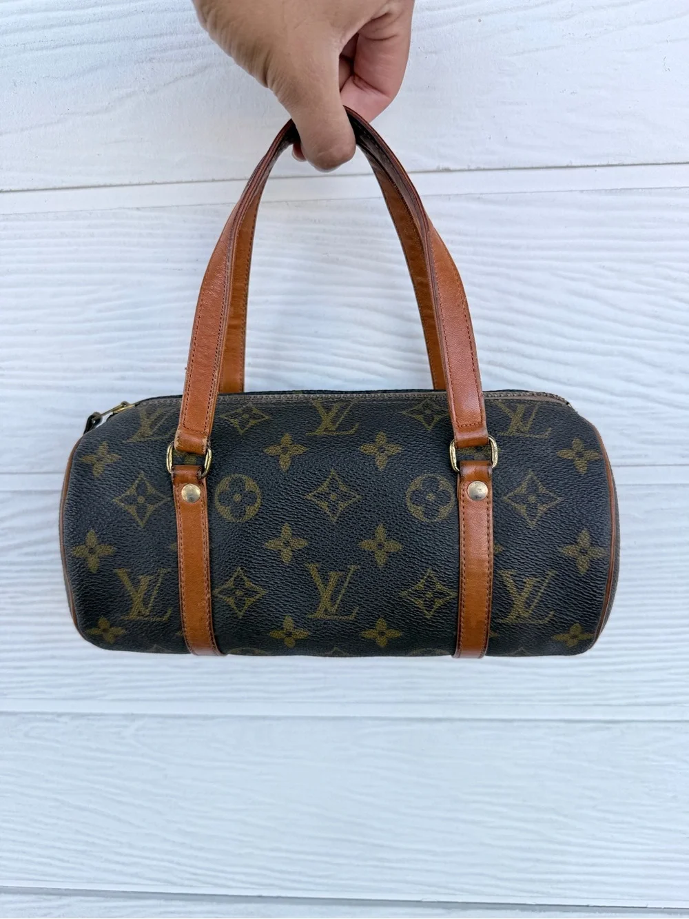 RARE Louis Vuitton Vintage Mini Papillon 19 Micro Barrel Classic Monogram Bag